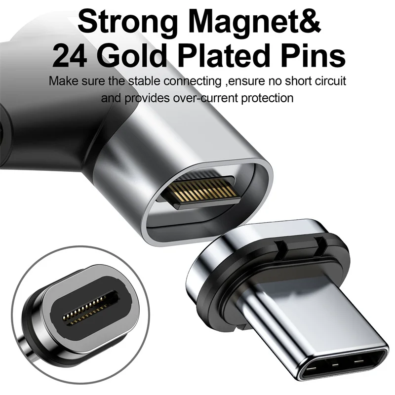 Lovebay Za Macbook 100 W 24Pin Magnetski Adapter Tip C USB C 3,1 Brzo Punjenje Magnetski Pretvarač Podataka Za iPhone Xiaomi 11 Huawei Slika 2