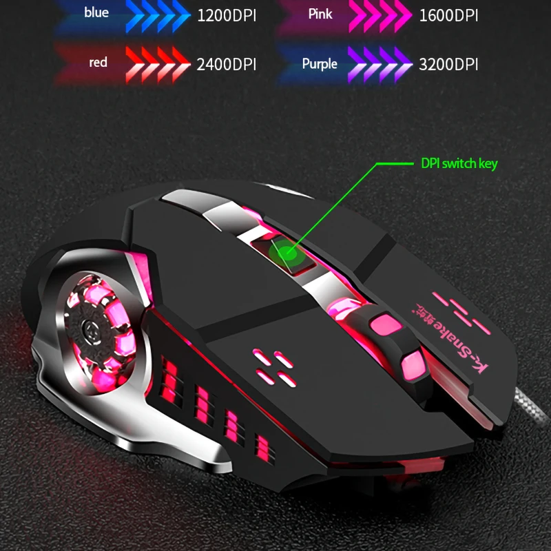 USB Žičani RGB Prosječna Konja Lampa Mause Gaming Miš Makro za Desktop PC Laptop dodatna Oprema Za Prijenosna računala Miša Igra MEMORANDUMA Slika 4