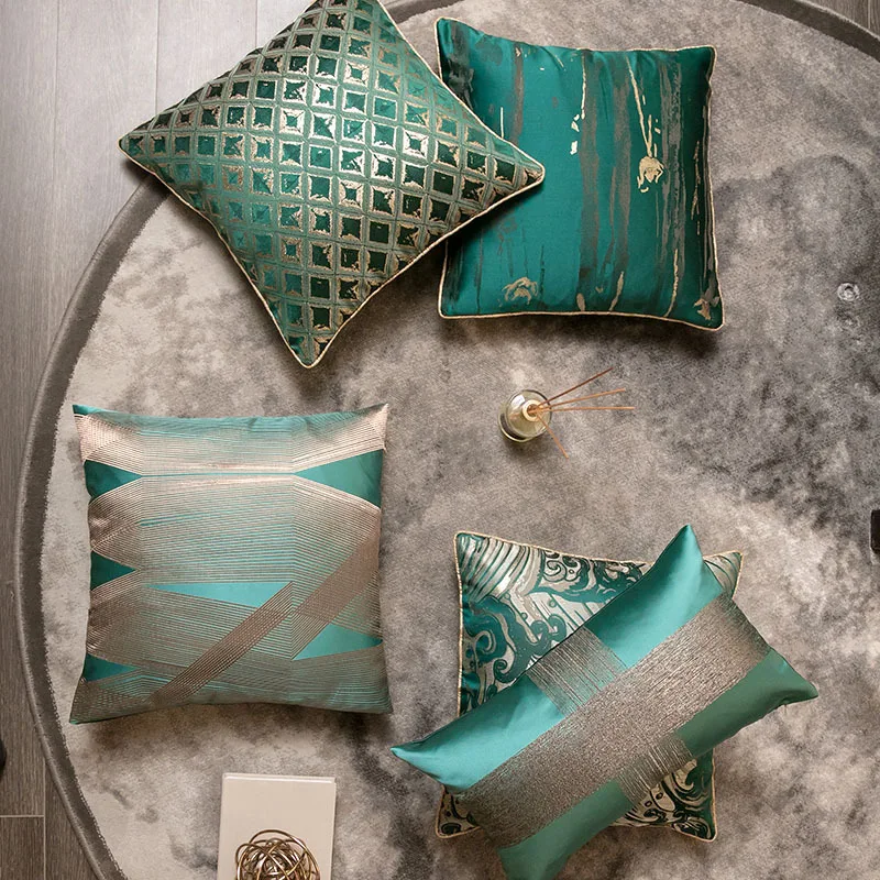 Luksuzna vezene jastučnicu geometrija sprej zelena jastučnicu stolica kauč hotel dekorativna jastučnica Slika 5