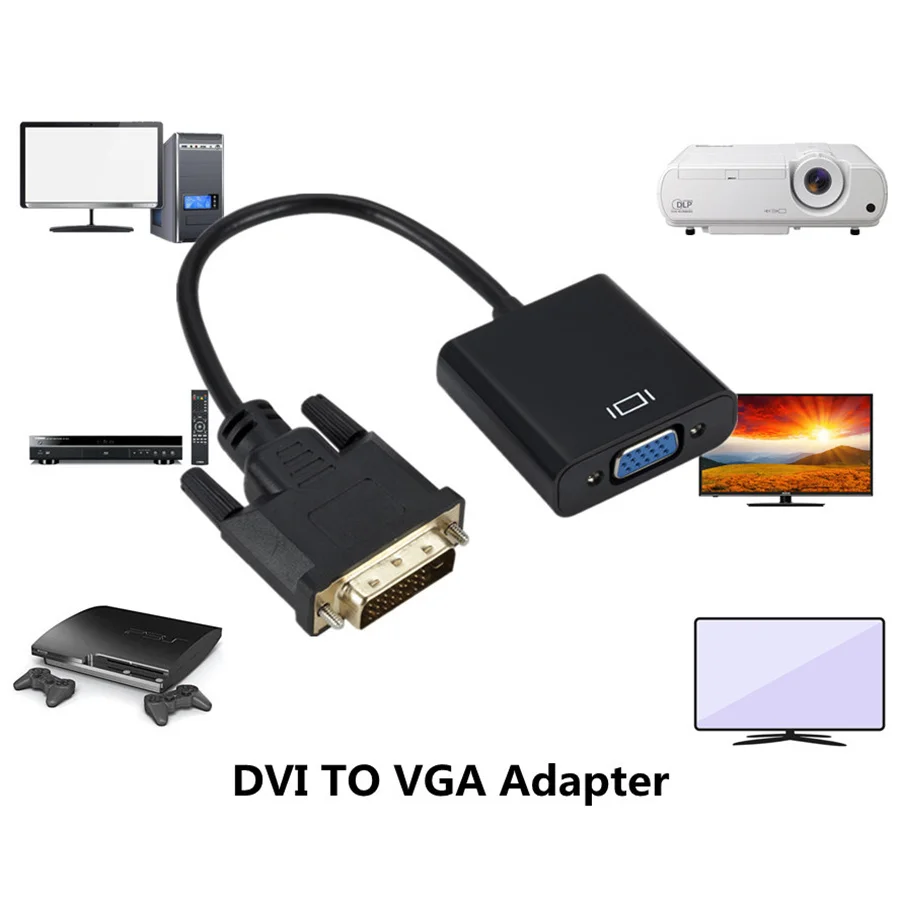 Full HD 1080 P DVI-D DVI NA VGA Adapter Video Kabel, Pretvarač 24 + 1 25Pin na Kabel 15Pin Pretvarač za PC Monitor Računala Vruće Slika 3