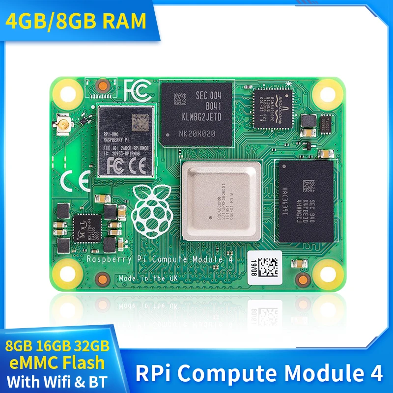 Malina Pi CM4 Računski modul 4 Quad-core Cortex-A72 sa Wifi i BT 5.0 Opcionalno 4/8 GB SDRAM Lite / 8 / 16 / 32 GB Flash memorije eMMC Slika 1