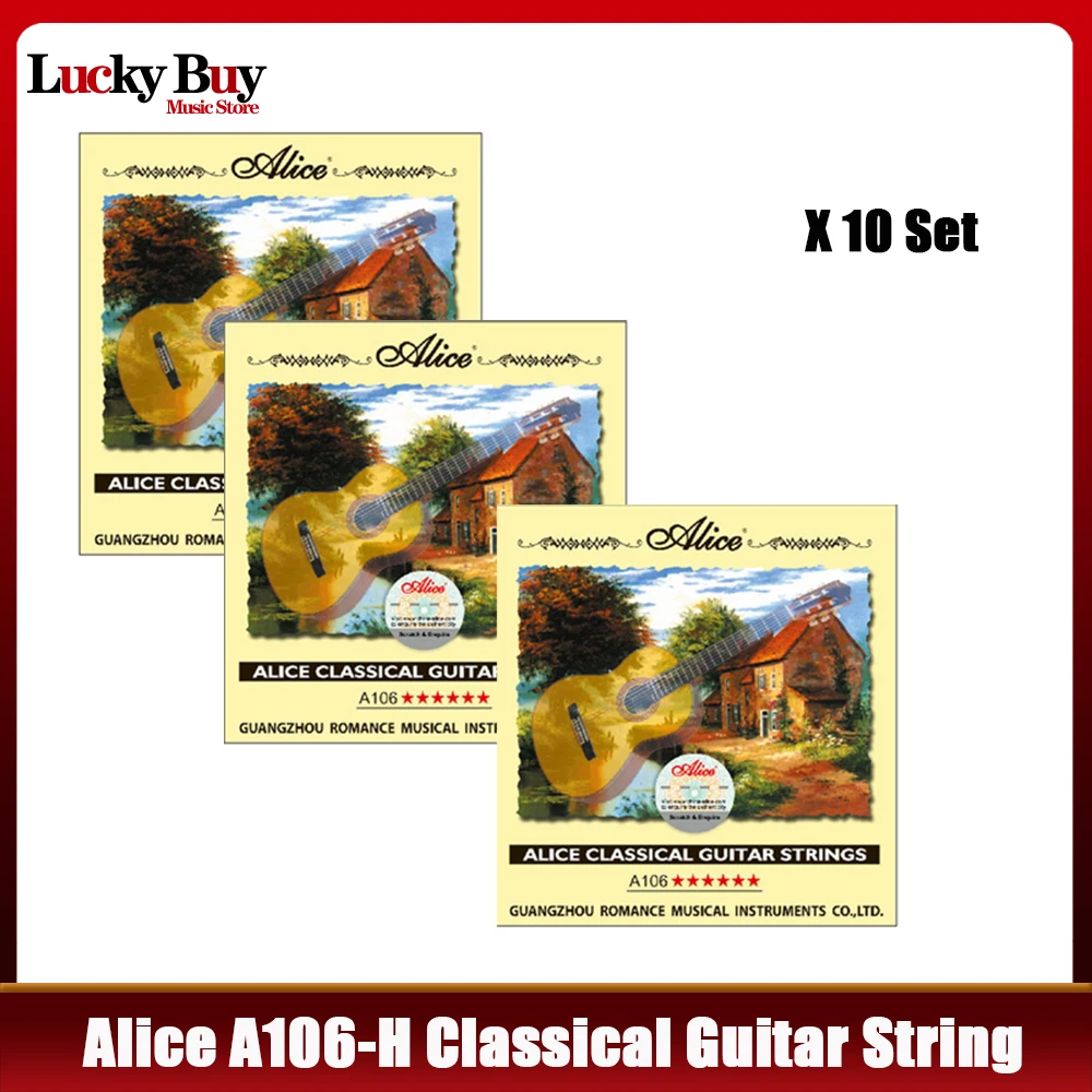10 compl./lot Klasična guitar string cordas da guitarra Prozirni Najlon žica s Tvrdim натяжением - Alice A106-H encordoamento Slika 3