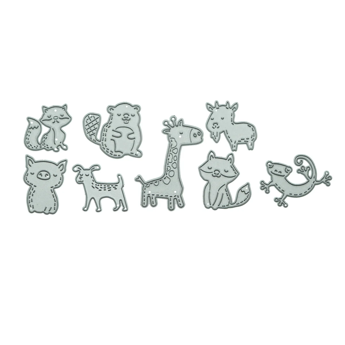 Crtani film Žirafa Koza Svinja Lisica Gušter Metalnih Reznih Marke Za Scrapbooking DIY Clipart Čestitka Ukras Matrica Za Probijanje Slika 2
