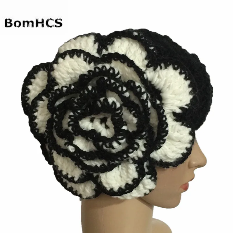 BomHCS Zima topla kapa i rukavice, odijelo pleten, kape, rukavice s velikim cvijetom (cijena po kapu ili rukavice) Slika 4