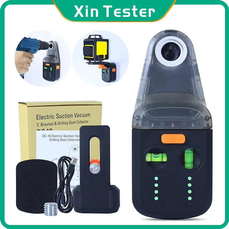 Xin Tester Električna Bušilica Vrećicu Kutija, Laser Razina Zid Usisni Vakuum L bušilica Nosač Za ukras namještaja Slika 5