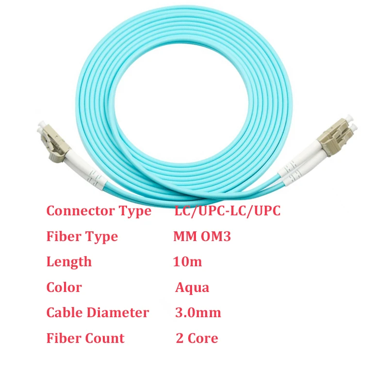 FASO 100 kom/pak. 10 m multi-mode OM3 Optički Fiber-Optički Patch kabel LC/UPC Duplex 3,0 mm Skakač Optički Patch kabel Slika 3