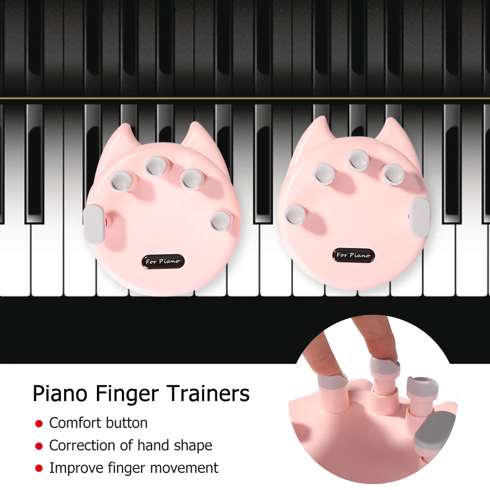 Pink Klavir oprema za Vježbanje Prstiju Za Klavir i Prsti Trening s utezima Korektor Mekani Jastučići Prstiju Klavirsku Tipkovnica za Početnike Slika 1