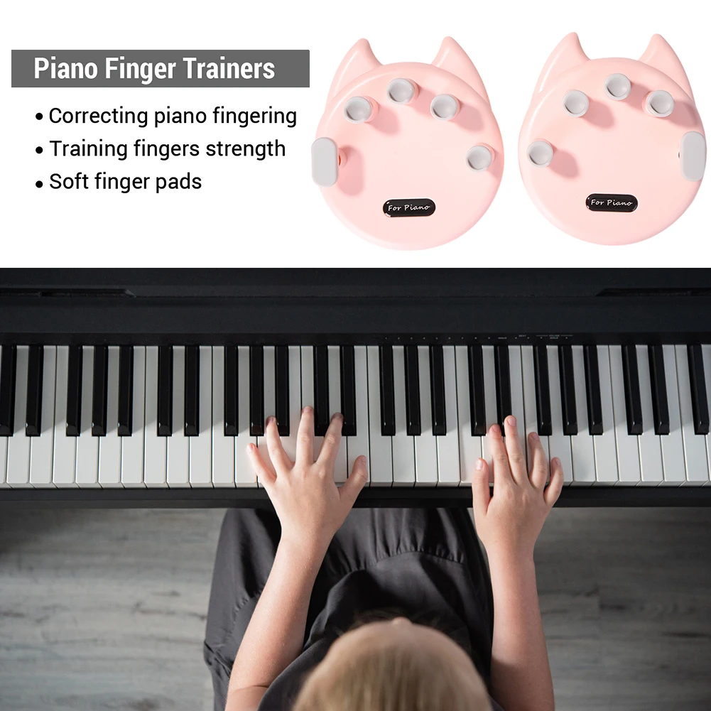 Pink Klavir oprema za Vježbanje Prstiju Za Klavir i Prsti Trening s utezima Korektor Mekani Jastučići Prstiju Klavirsku Tipkovnica za Početnike Slika 4