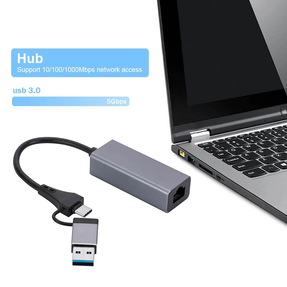 USB 3.0 Hub Adapter Podrška 10/100/1000 Mbps Mrežni Pristup za Tipkovnicu, Miš, Kamera USB3.0 na gigabitnu mrežnu karticu Hub Slika 1