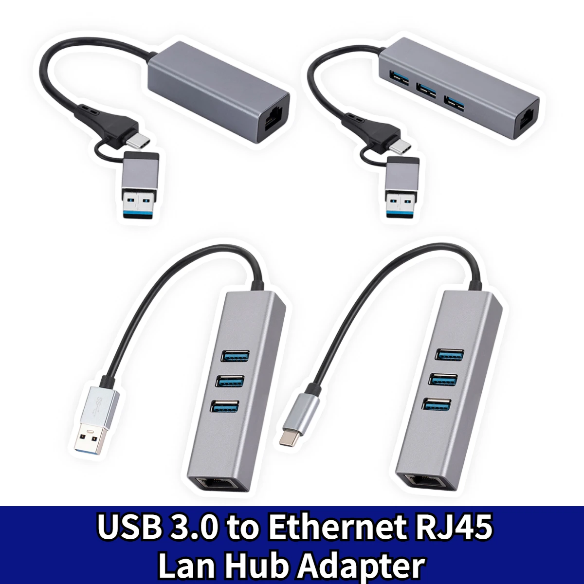 USB 3.0 Hub Adapter Podrška 10/100/1000 Mbps Mrežni Pristup za Tipkovnicu, Miš, Kamera USB3.0 na gigabitnu mrežnu karticu Hub Slika 2