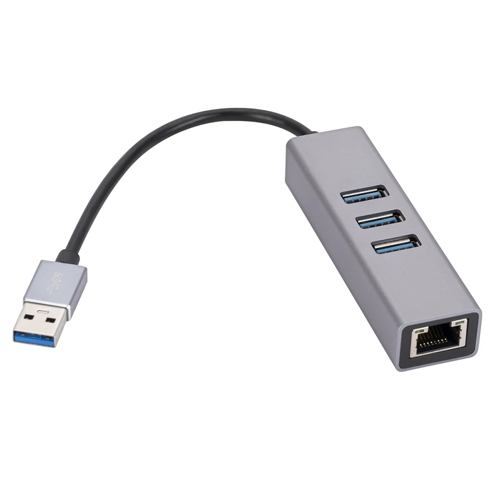 USB 3.0 Hub Adapter Podrška 10/100/1000 Mbps Mrežni Pristup za Tipkovnicu, Miš, Kamera USB3.0 na gigabitnu mrežnu karticu Hub Slika 3