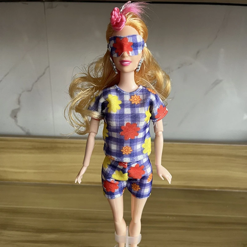 1 Komplet Pidžama za lutke ručni rad + maska za oči, Casual Odjeća za Djevojčice, Pribor za Barbie Lutke, Igračke na Dar Slika 0