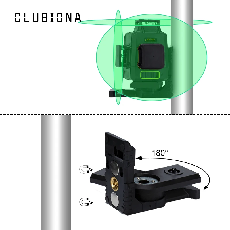 Certificirani CE Clubiona 3D Самонивелирующийся Lasera laser Dioda ilje 360 stupnjeva, Super moćan zelena Laserska Linija Slika 0