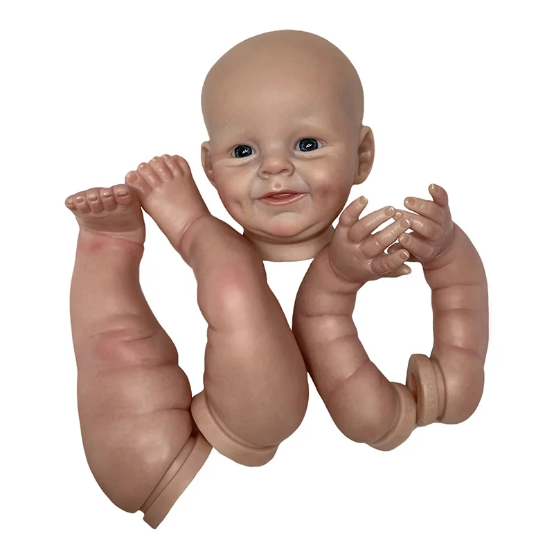 22 Inch Reborn Doll Kit Painted Already DIY Bebe Doll Kits Platno Body Open Eyes Lutke za djevojčice Реборн spreman Slika 3