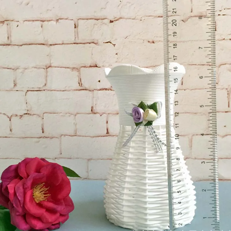 1pc Plastične Vaze Europska Bijela boja Cvjetnih Košarica Umjetni Cvijet Kontejner Za DIY Cvijet Biljka Kućni Svadbena Dekoracija Slika 4